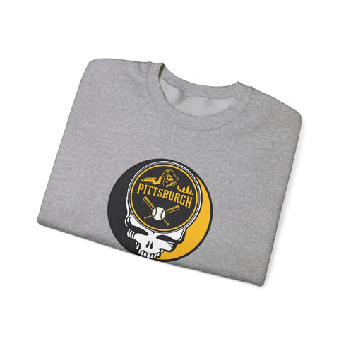 Grateful Dead - Pittsburgh Pirates Grateful Dead Stealie Crewneck Sweatshirt - MLB - StealieShop